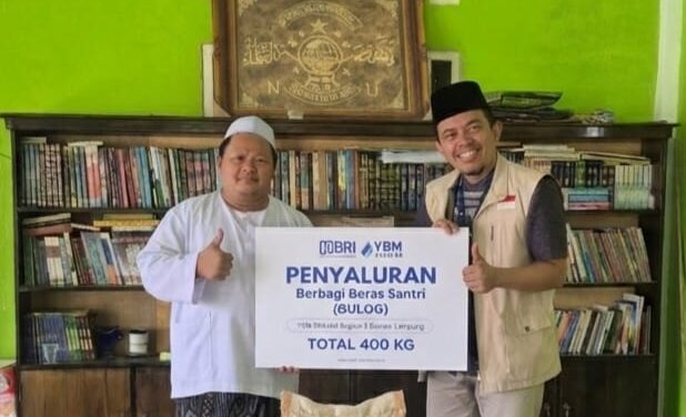 Dukung Kebutuhan Dasar Santri, YBM BRILiaN Salurkan Bantuan Beras untuk Pesantren di Lampung Tengah