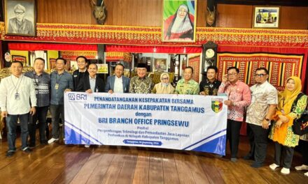 BRI Branch Office Pringsewu dan Pemkab Tanggamus Teken MoU Pengembangan Teknologi Perbankan